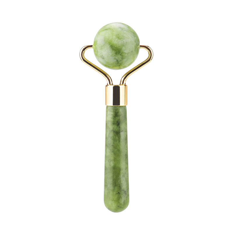 (3-tlg. Set) Gua Sha Jade Roller Gesichts Massage Stein - Grün