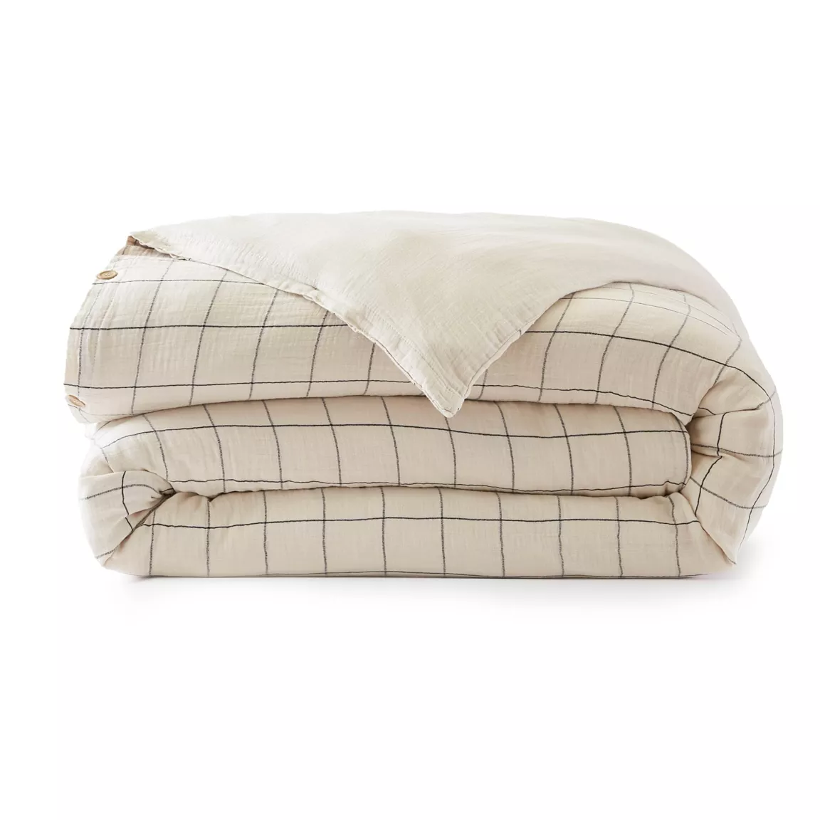 Housse de couette gaze de coton (240 x 220 cm) Gaïa Match Beige pampa