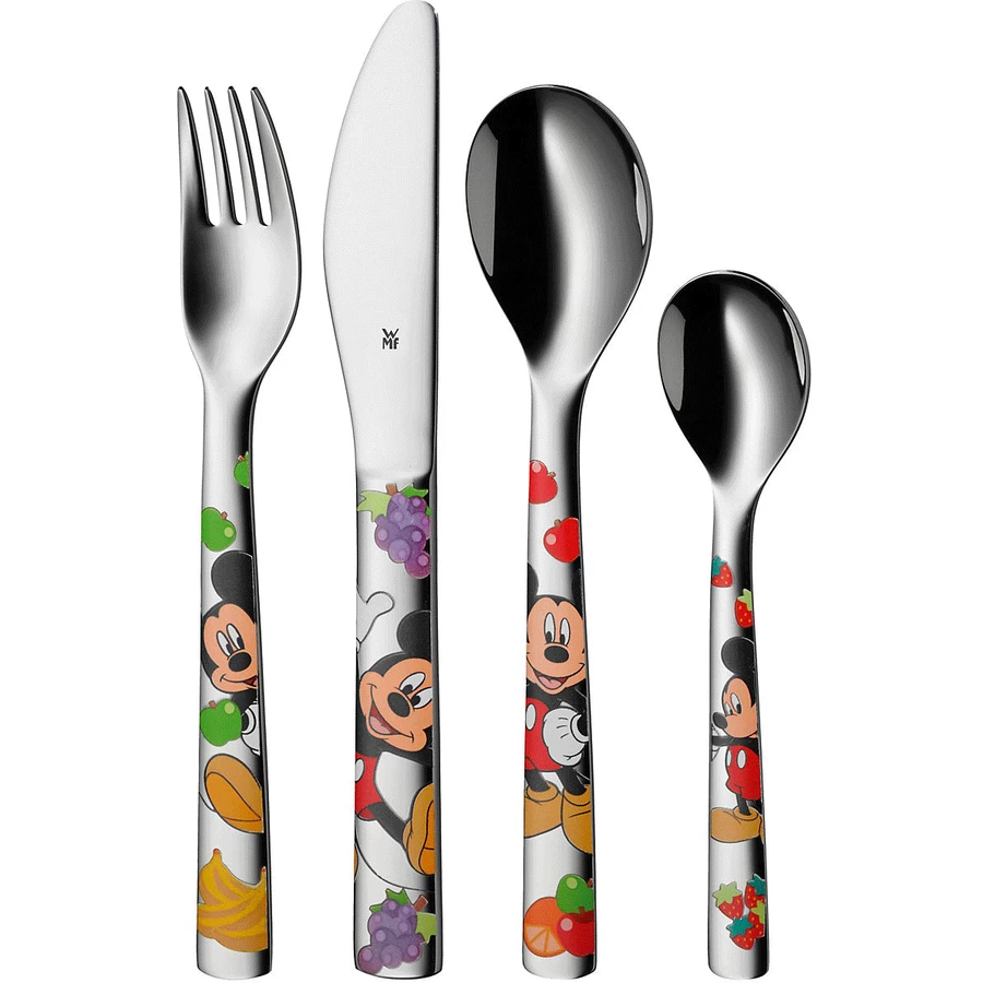 Schnullireich Geschenkset mit Namen WMF Kinderbesteck Mickey Mouse mit Gravur Silber