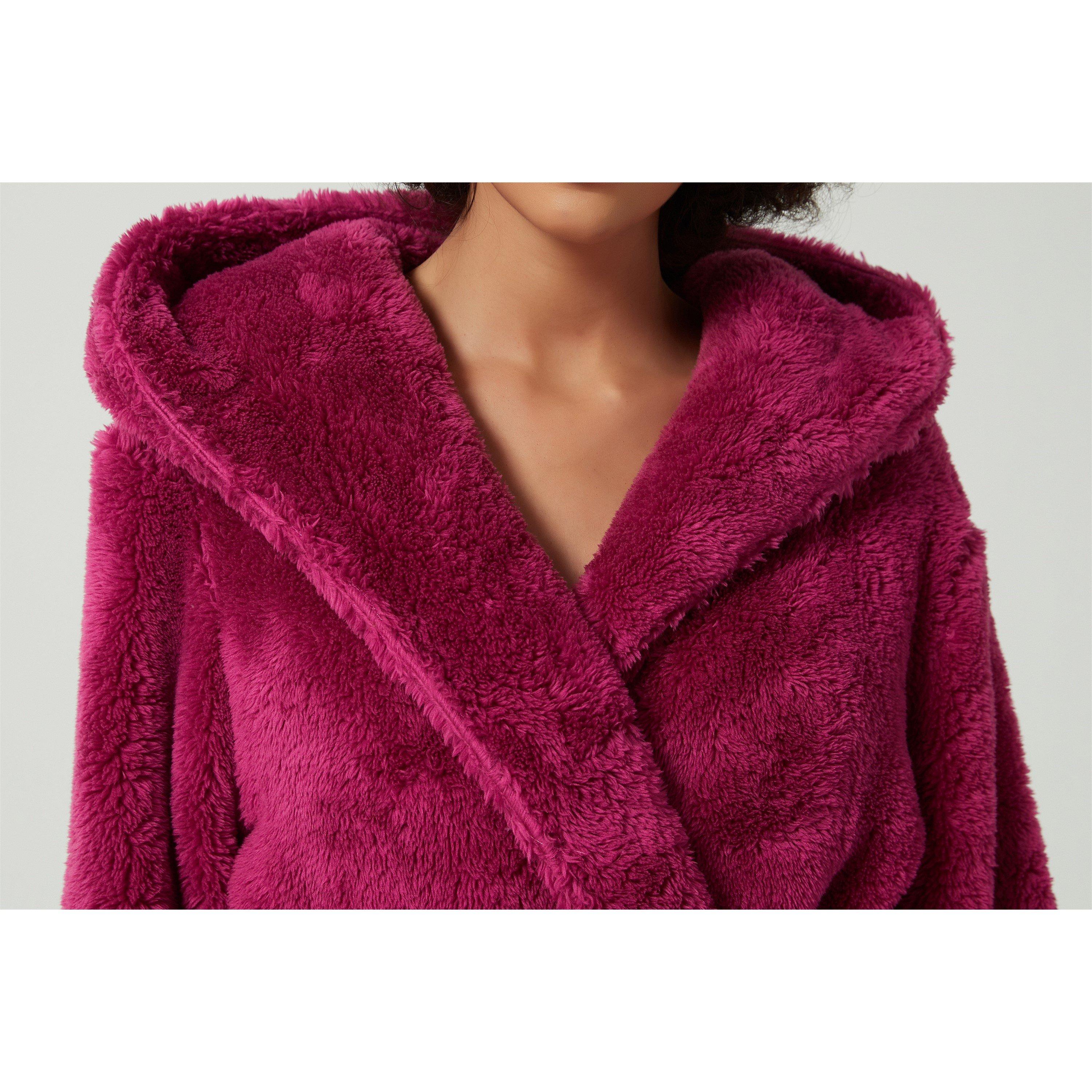 Linea Ladies Luxury Hooded Fleece Dressing Gown