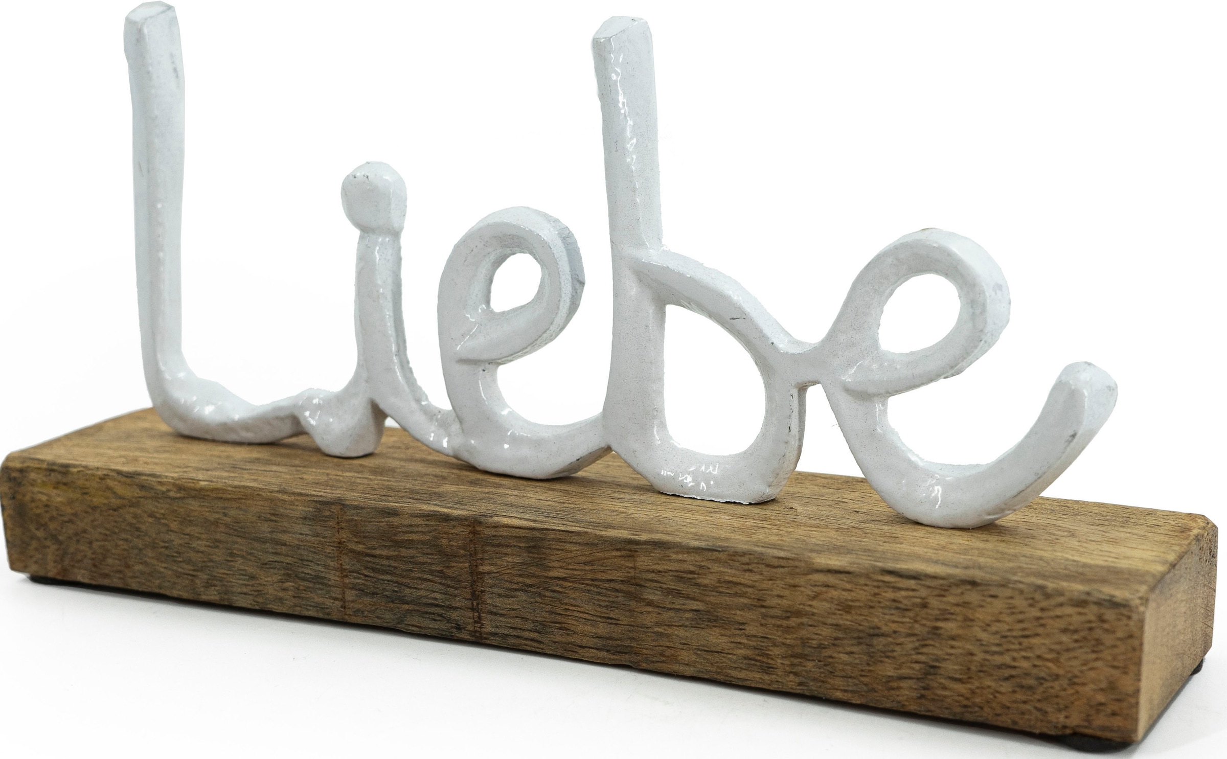 NOOR LIVING Deko-Schriftzug »Lebe, Liebe, Lache« aus Holz und Aluminium