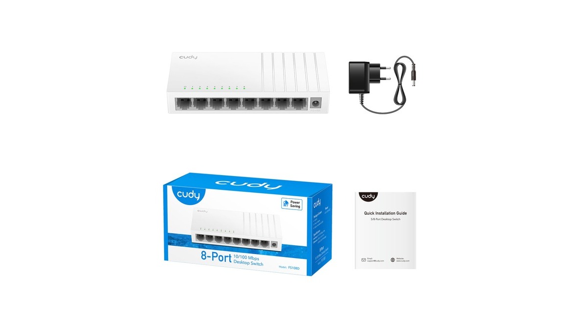 Cudy8-Port 10/100 Mbps Unmanaged Switch  (Wit)