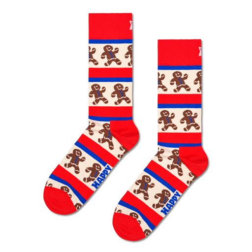 Happy Socks Gingerbread Stripe Strømper, Red, 41-46