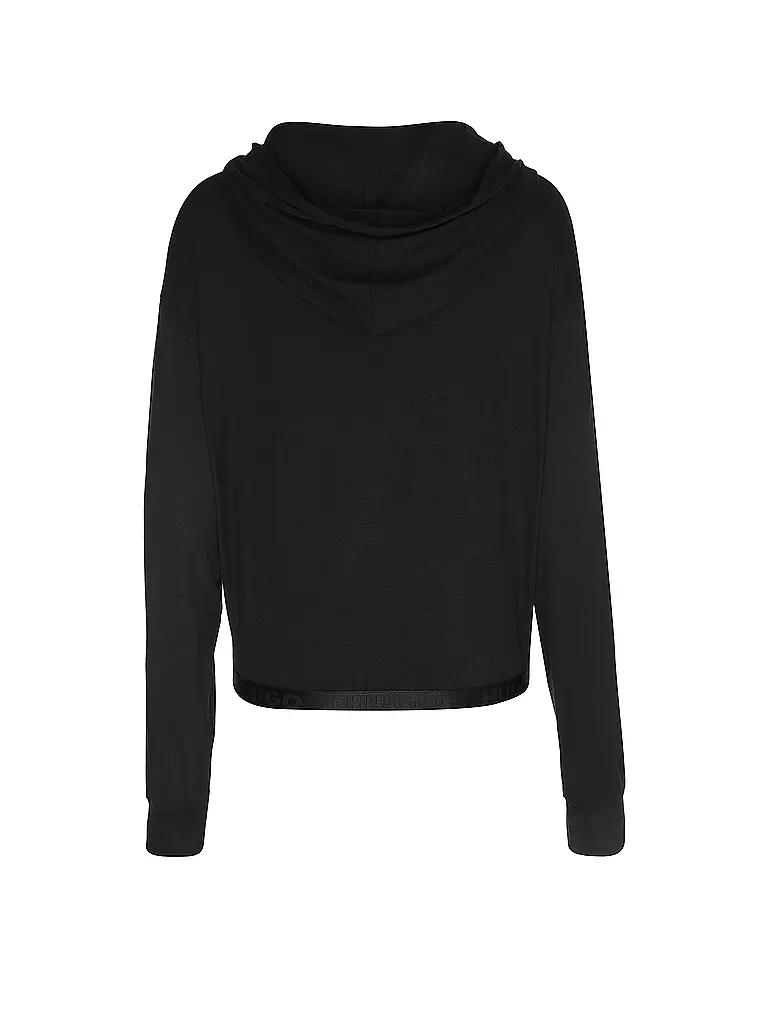 HUGO Loungewear Kapuzensweater -  Hoodie Cropped Fit schwarz