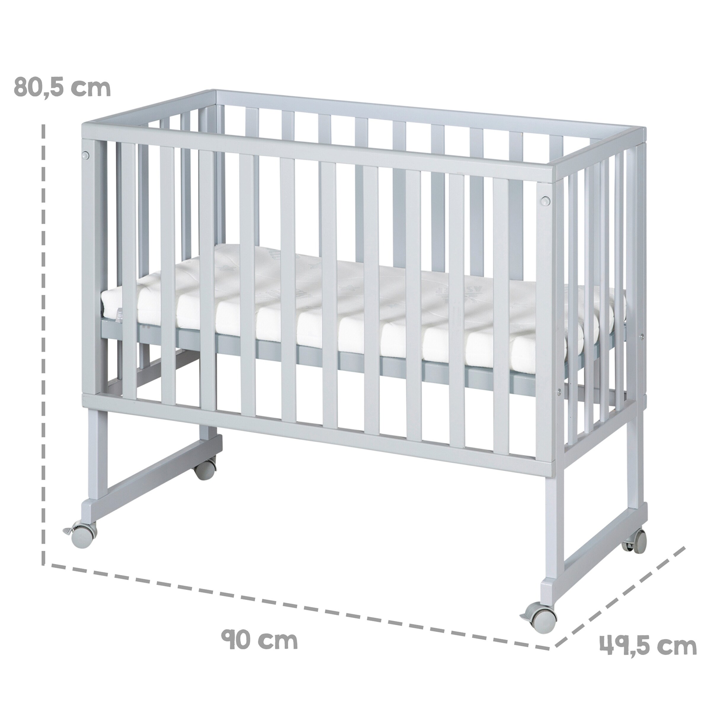 roba Stuben- & Beistellbett 3in1 mit Barriere + Matratze