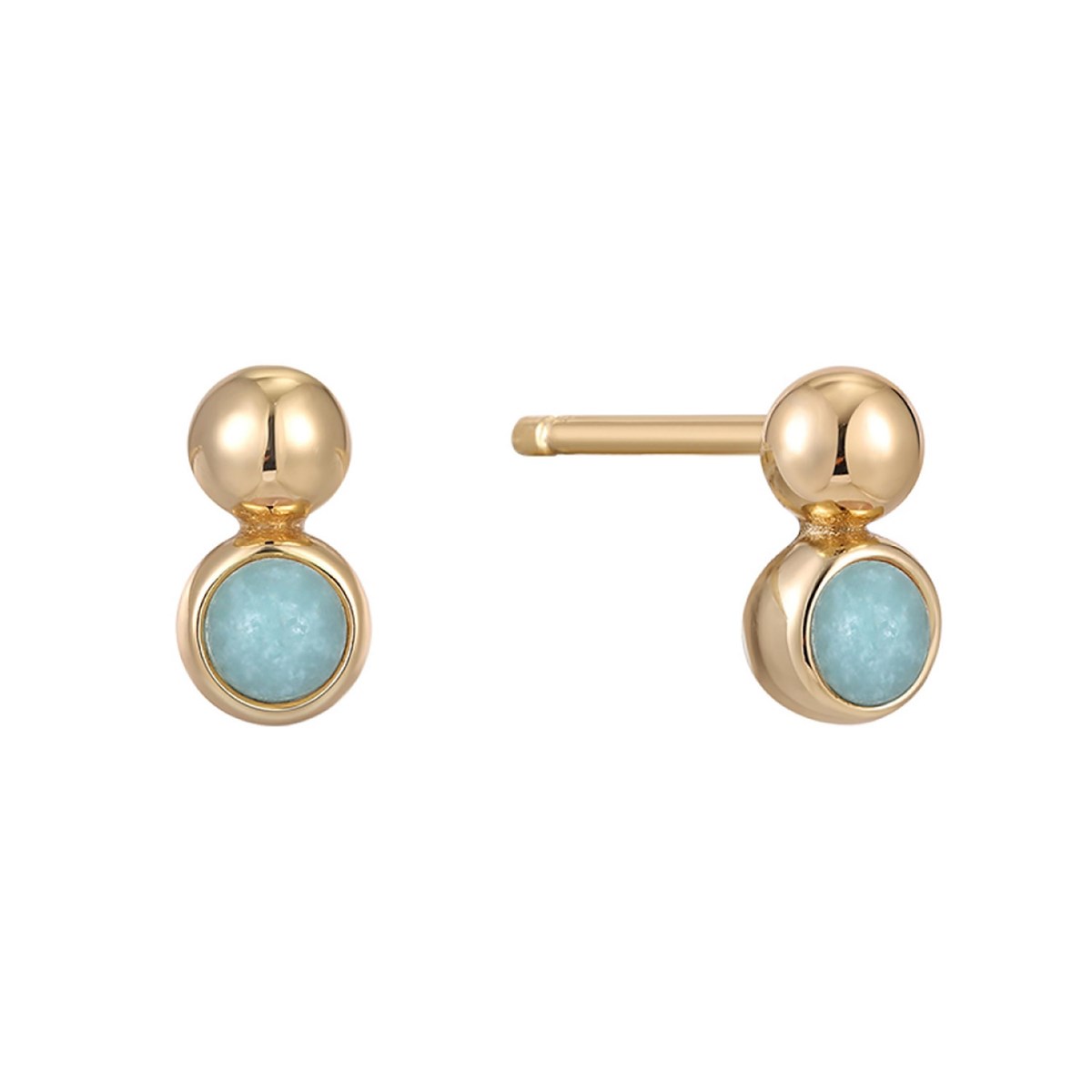 Boucles d'oreilles puces Ania Haie Spaced Out Orb Amazonite doré