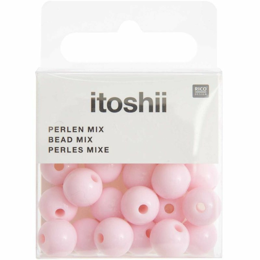 24 perles rondes 10 mm - rose