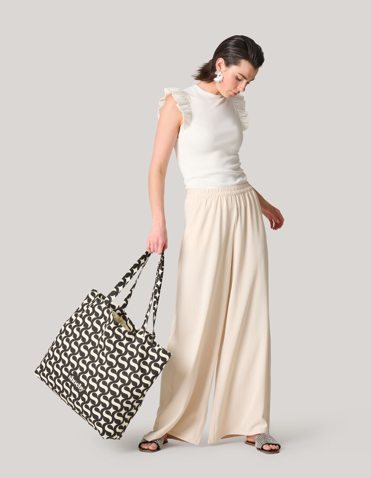 Shoeby Logo Shopper Zwart