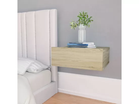 Tables de chevet flottantes 2 pcs Chêne sonoma 40x30x15