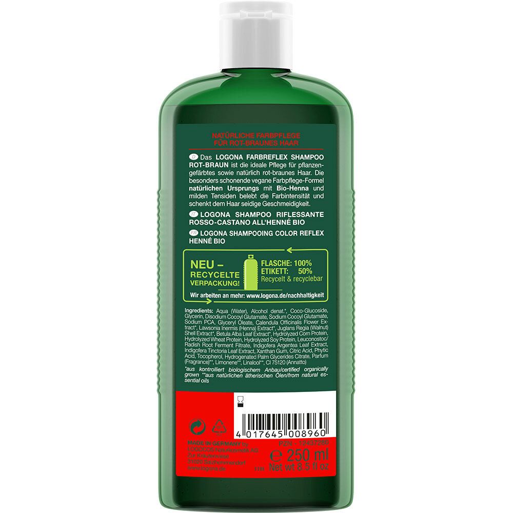 LOGONA FARBREFLEX SHAMPOO ROT-BRAUN BIO-HENNA