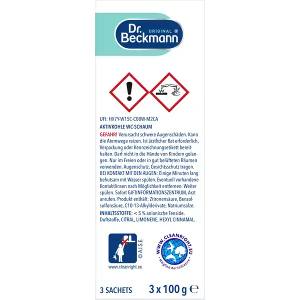Aktivkohle WC-Schaum Zitrus