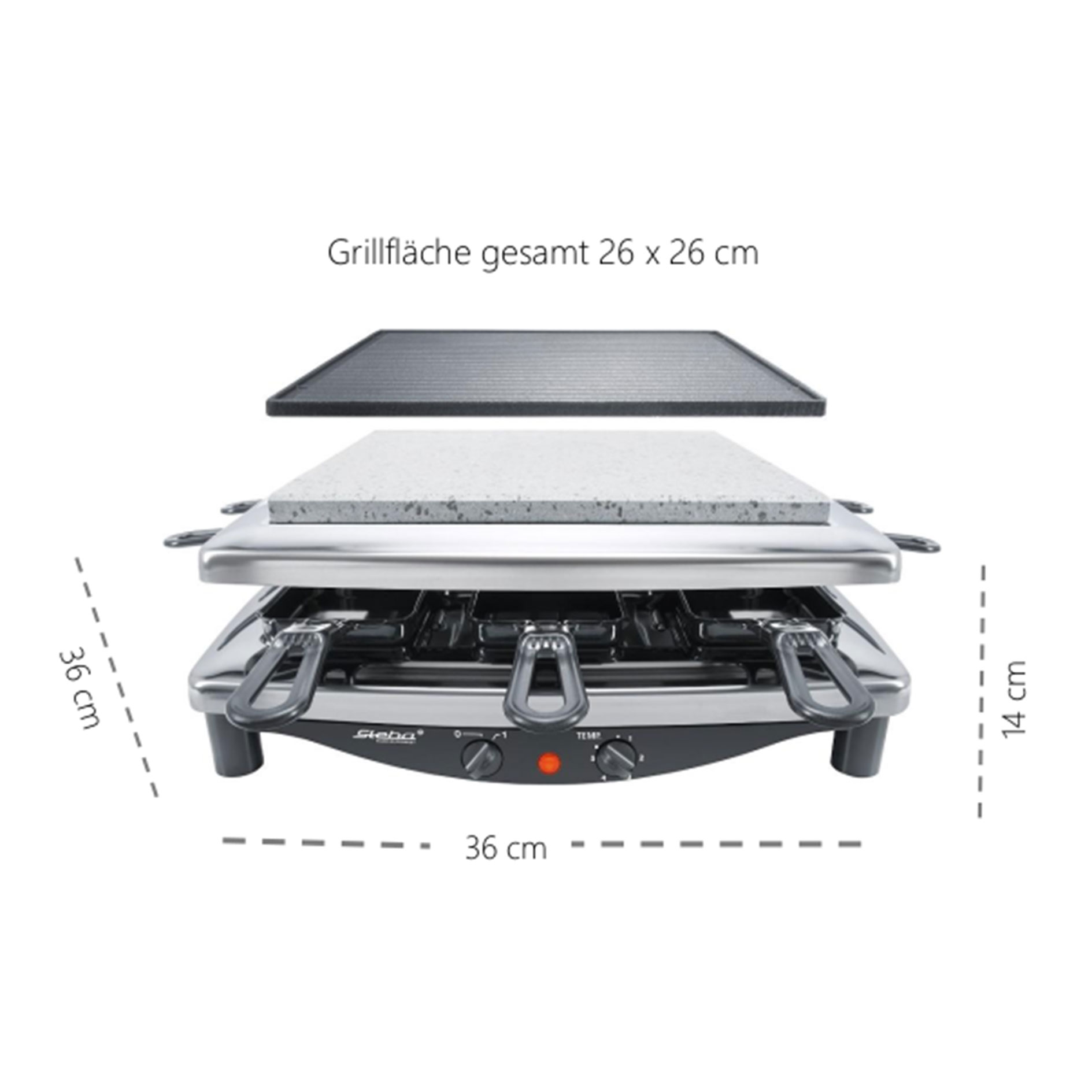 STEBA Raclette RC 3 PLUS - Chrom - 1450 Watt