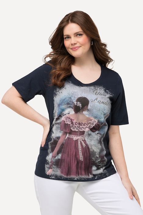 T-Shirt, Trachtenmotiv,, Classic, Rundhals, Halbarm