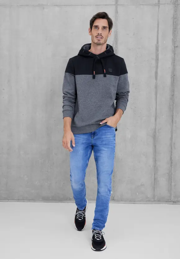 Sweatshirt mit Kapuze - deep navy blue melange