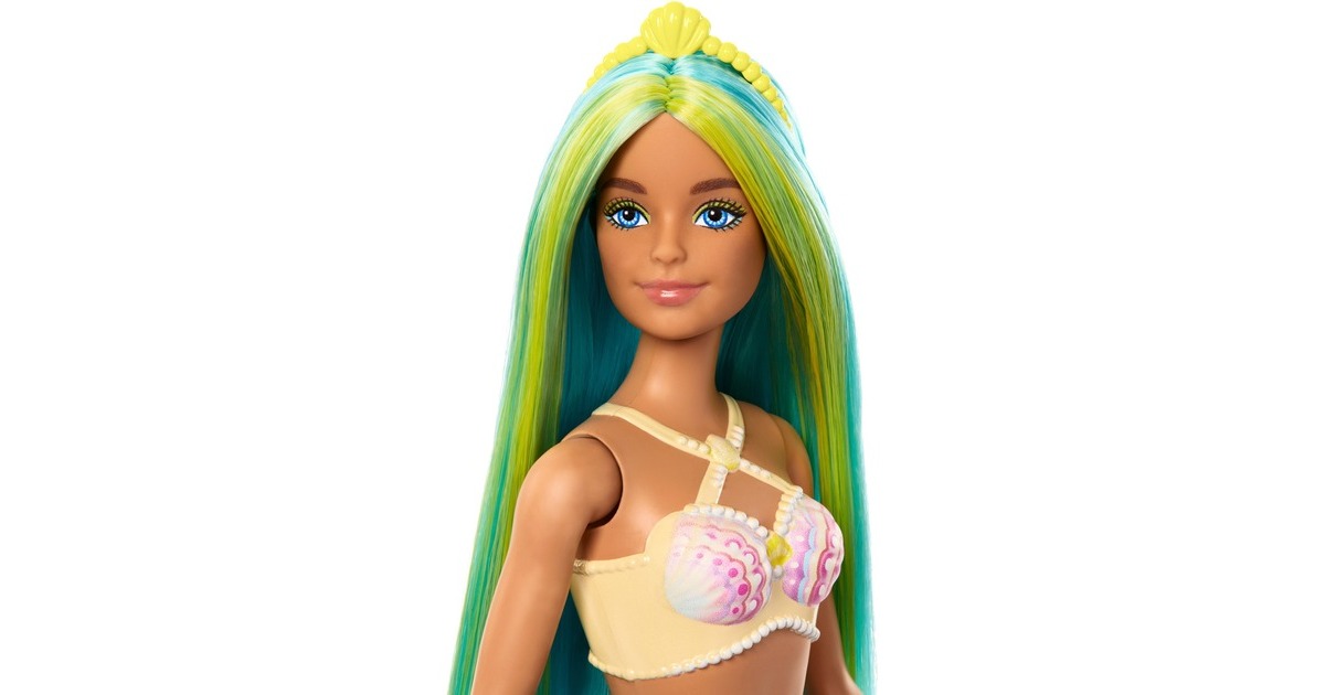 BarbieDreamtopia - Zeemeerminpop - Blauw en geel haar en turquoise staart