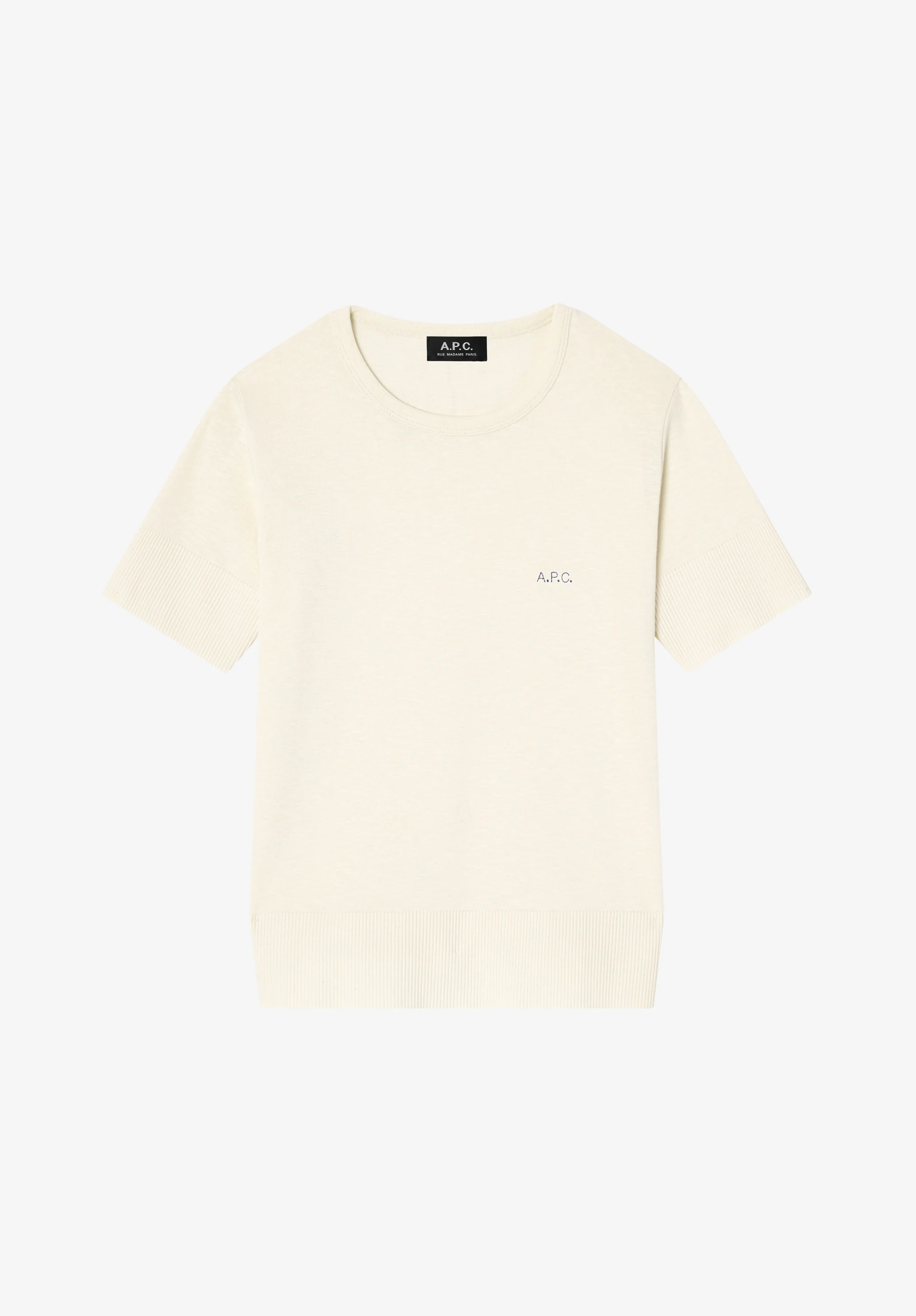 T-shirt ajusté écru à micro logo A.P.C. - Ecru