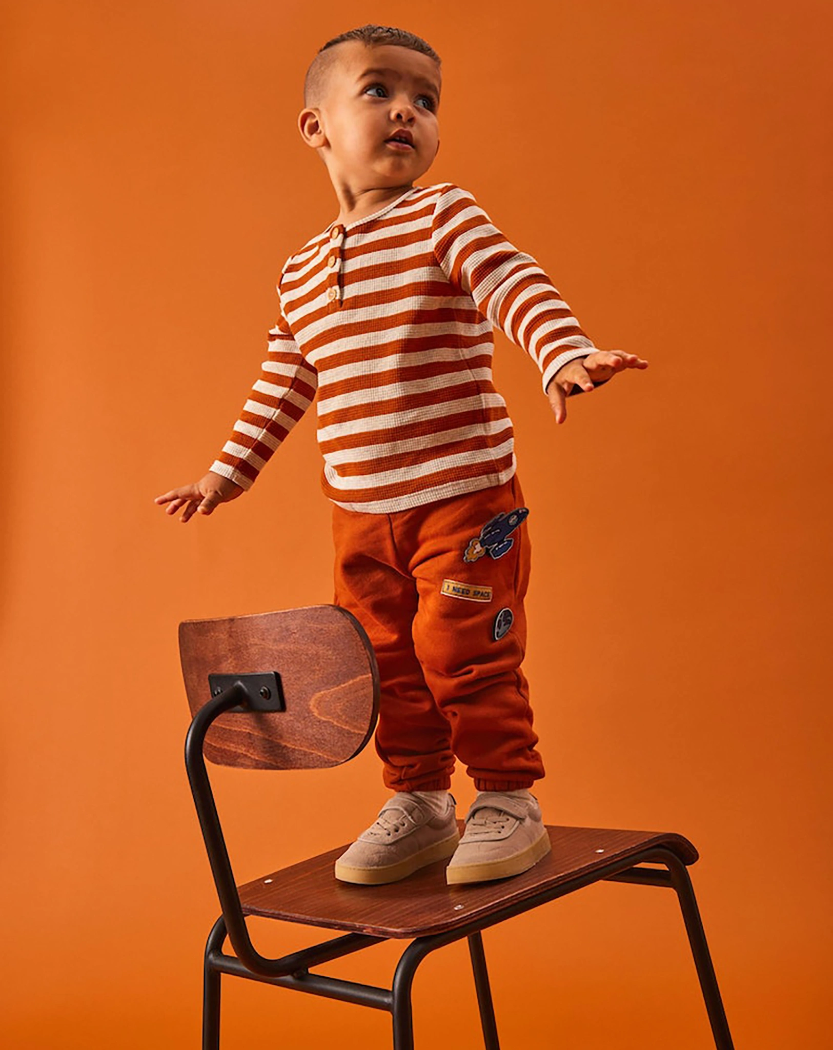 Langarmshirt NMMNOLA gestreift in bombay brown