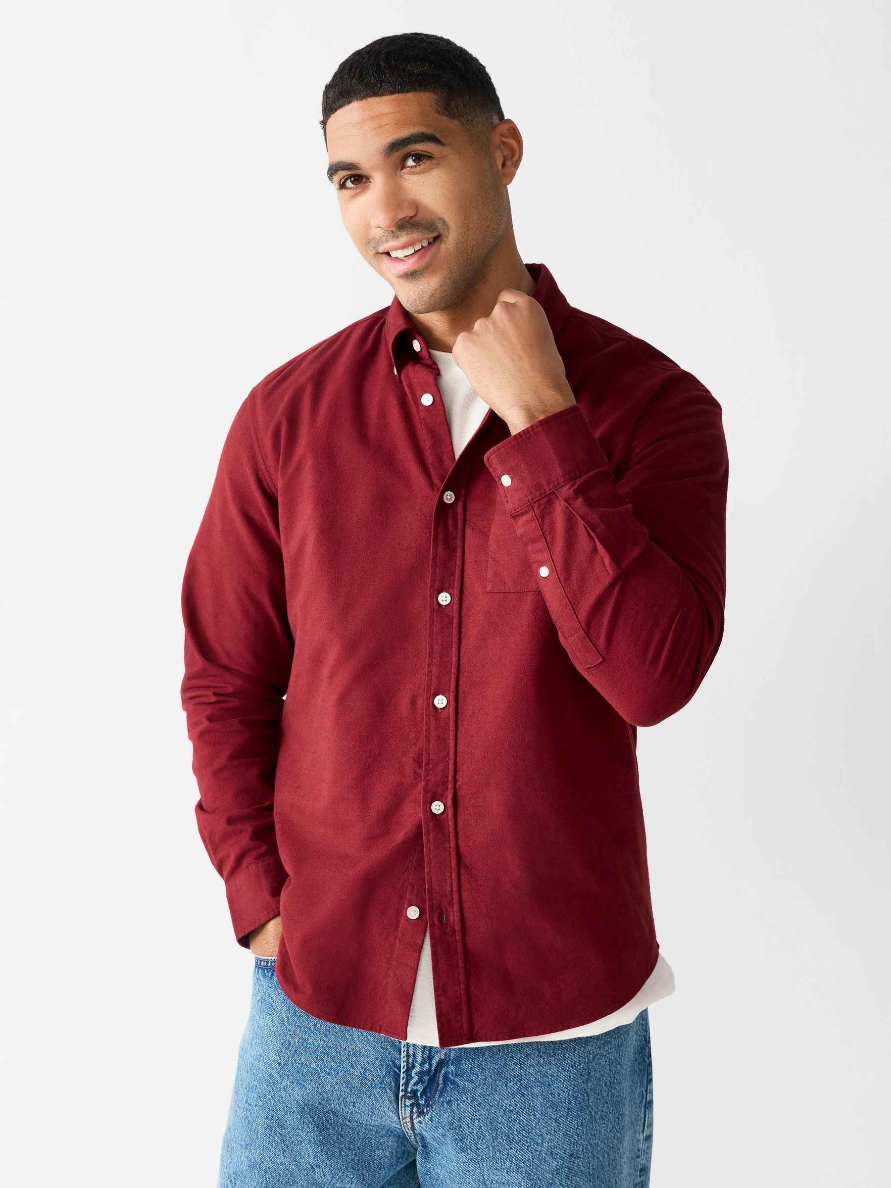 Rood - Soft Touch Oxford Long Sleeve Shirt