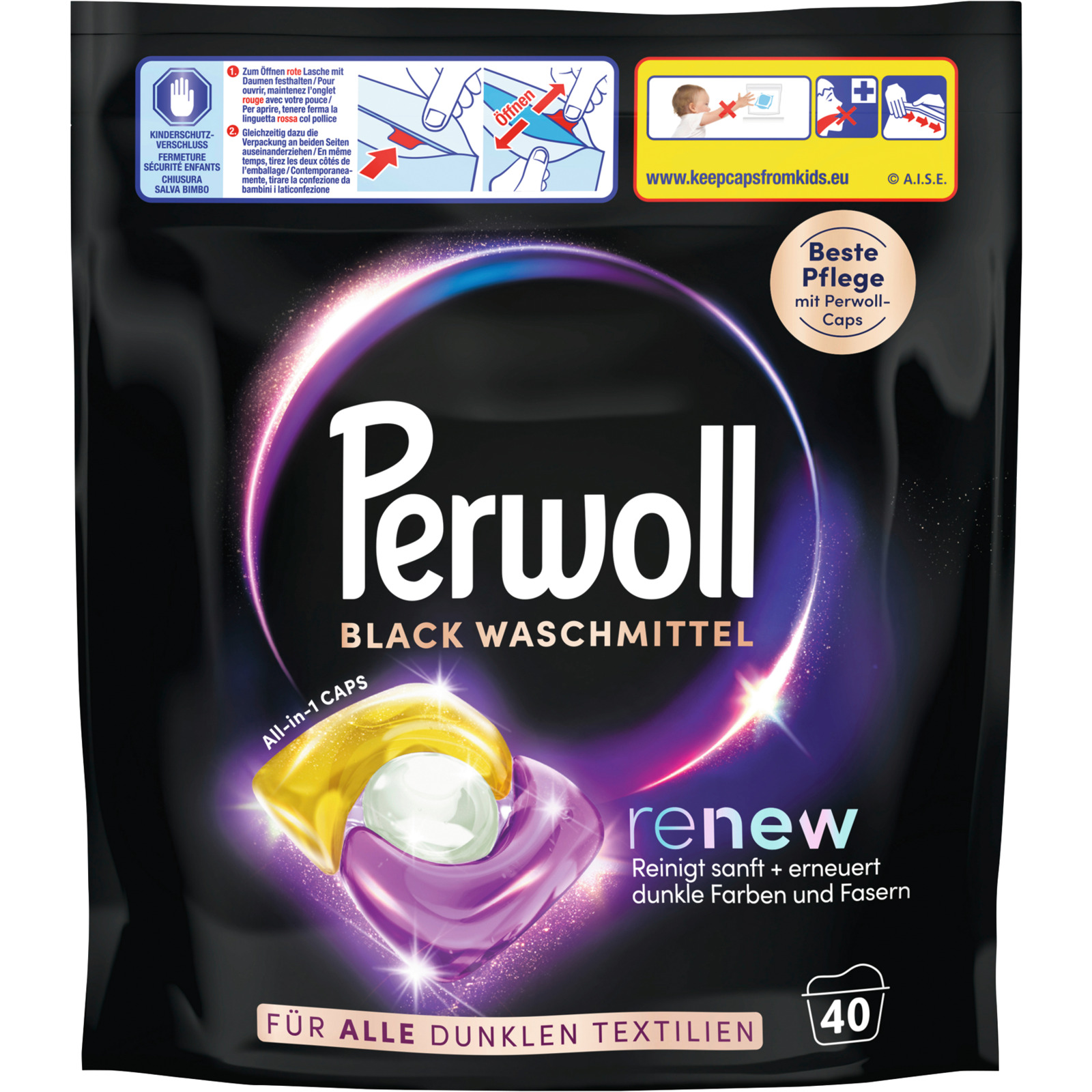 Perwoll Renew Caps Black 40 Waschgänge