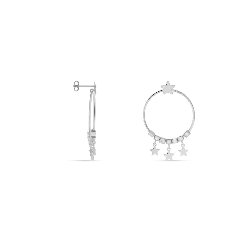 Boucles D'oreilles Argent Blanc Olie