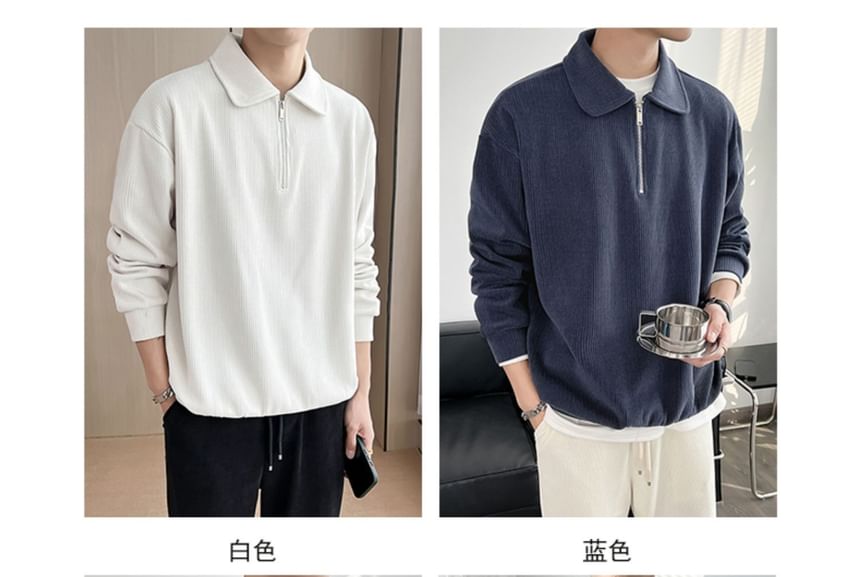 Craltuxe - Sweatshirt met kraag en halve rits