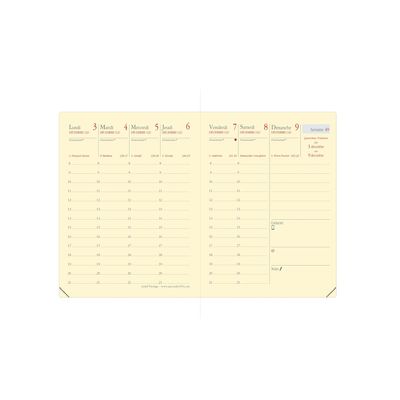 Agenda Marlow Carla Prestige avec répertoire - 1 semaine sur 2 pages - 8 x 10,5 cm - camel - Quo Vadis