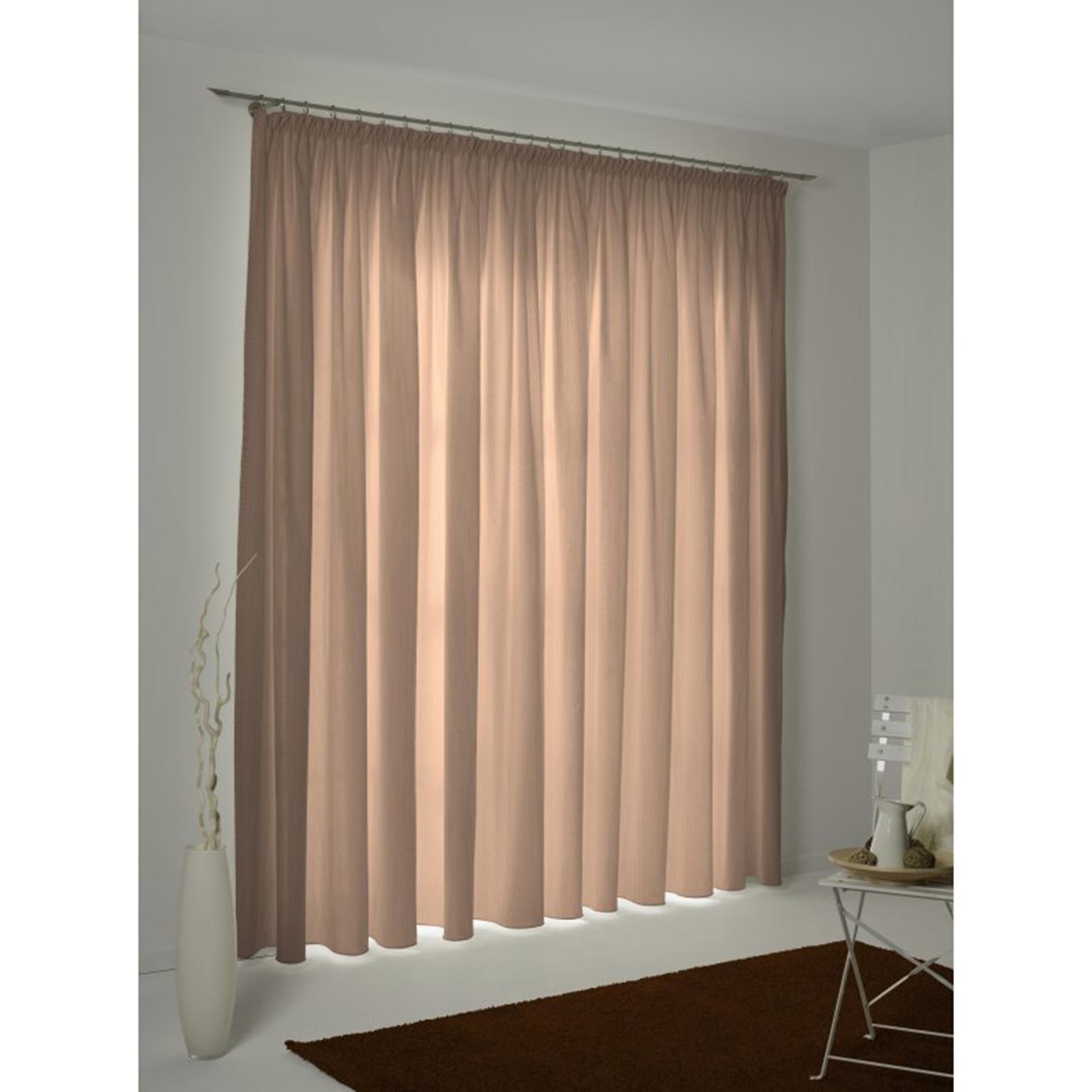Einzelschal UNI COLLECTION - braun - mit Kräuselband - 145x145 cm