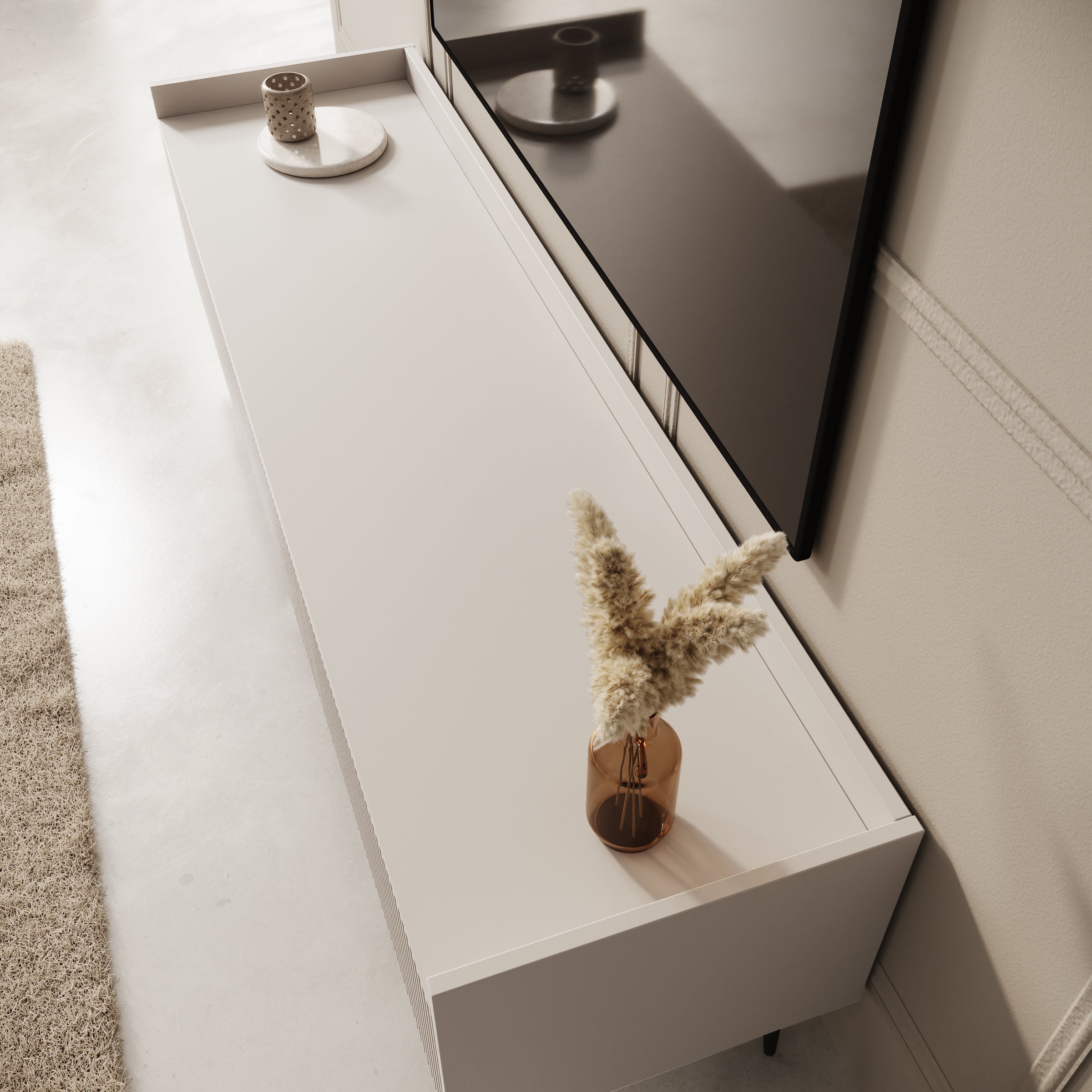Asty - TV-Meubel - Beige - 150x40x45 cm
