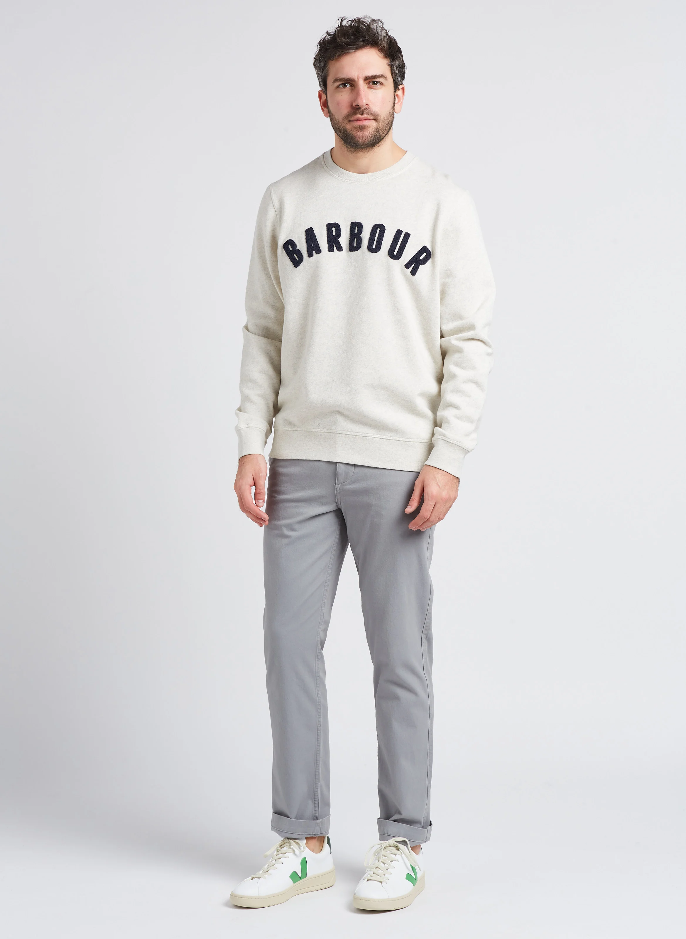 Pantalon slim en coton mélangé | Gris