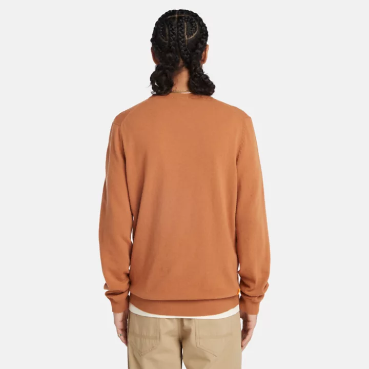 Suéter Cohas Brook de gola redonda para homens na cor marrom.