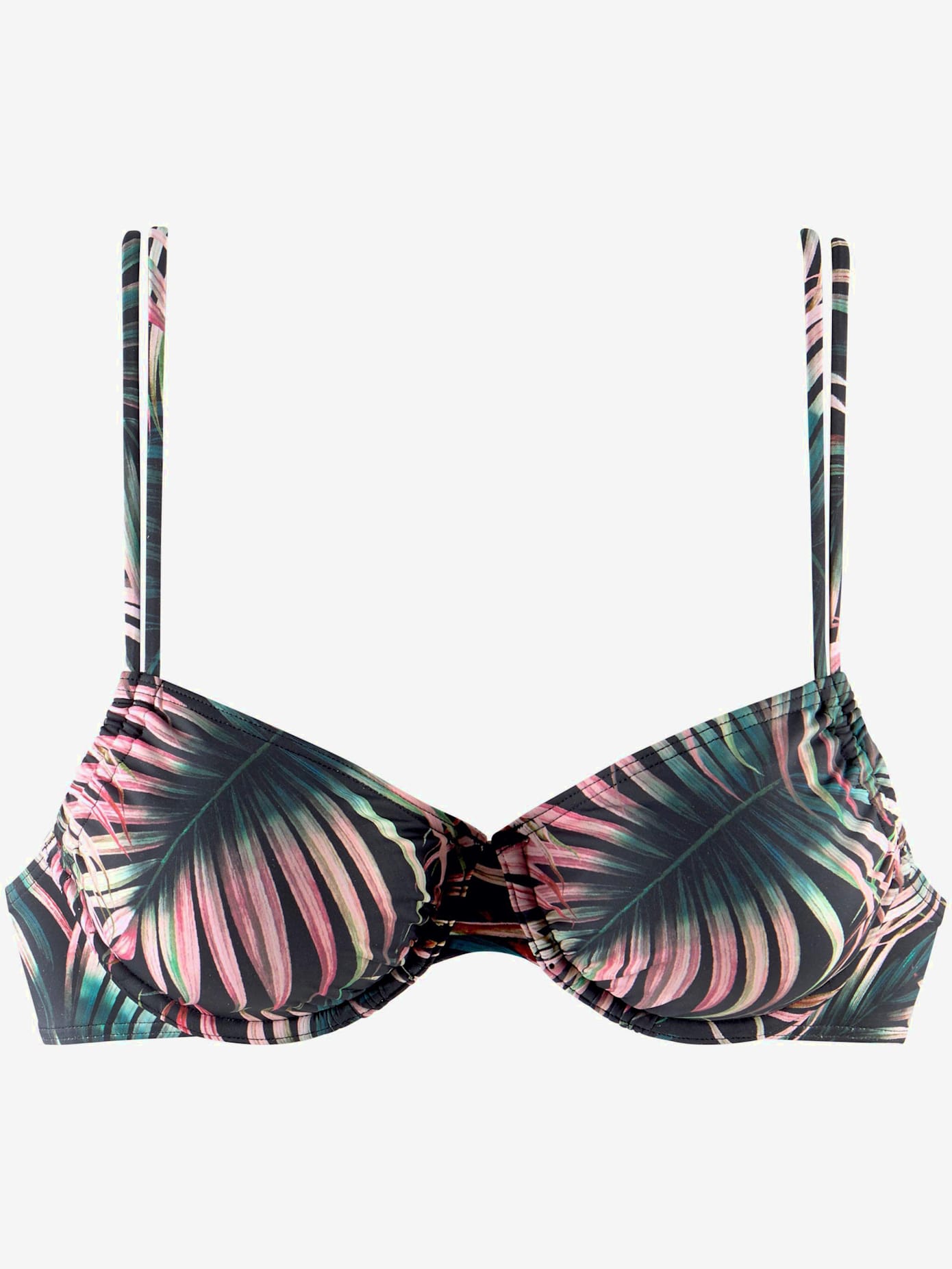 Haut de maillot de bain à armatures imprimé tropical