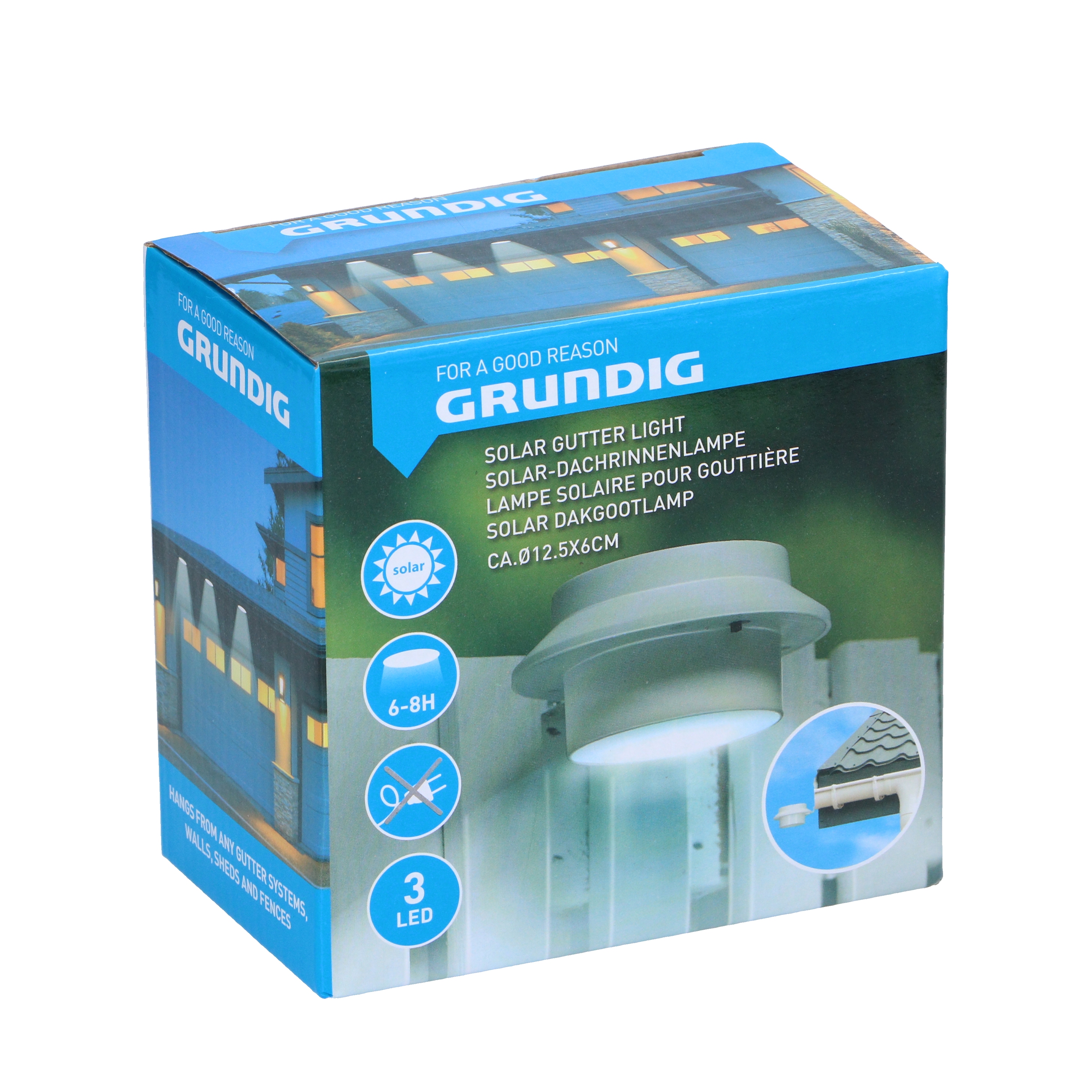 LED Solarlampe für Dachrinne