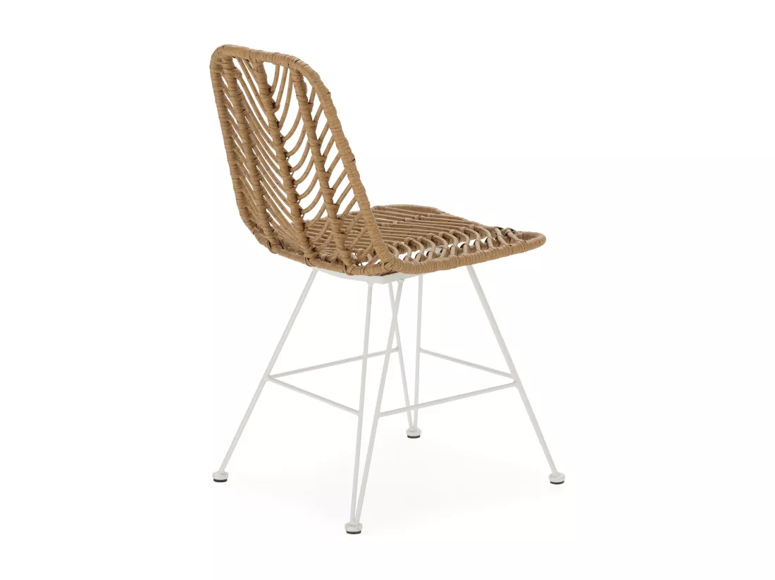 Pack de 2 chaises de salle à manger ou de jardin Emi Ratan/Blanc