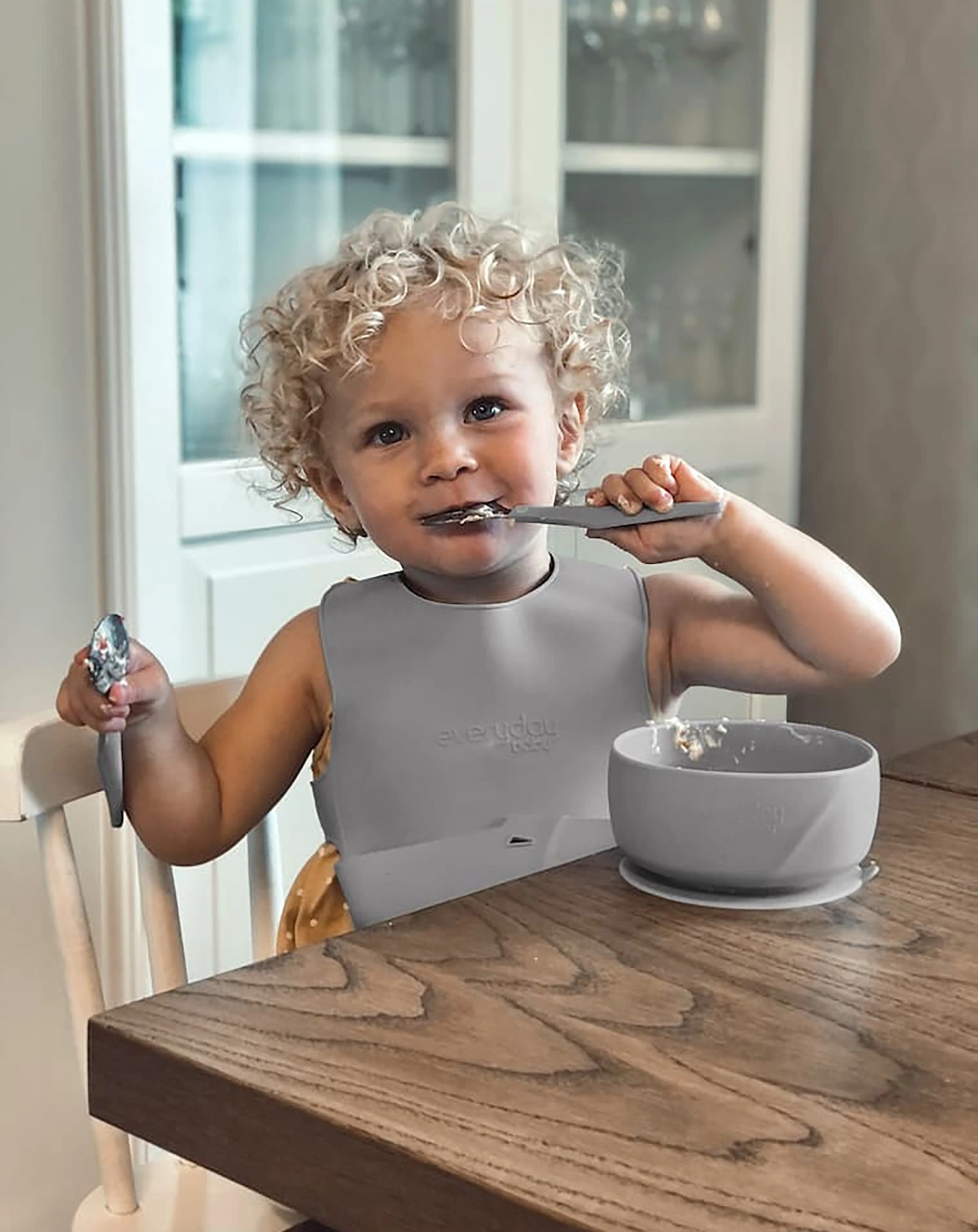 Edelstahl-Besteck EVERYDAY BABY - EAT & LEARN 2er Set in grau