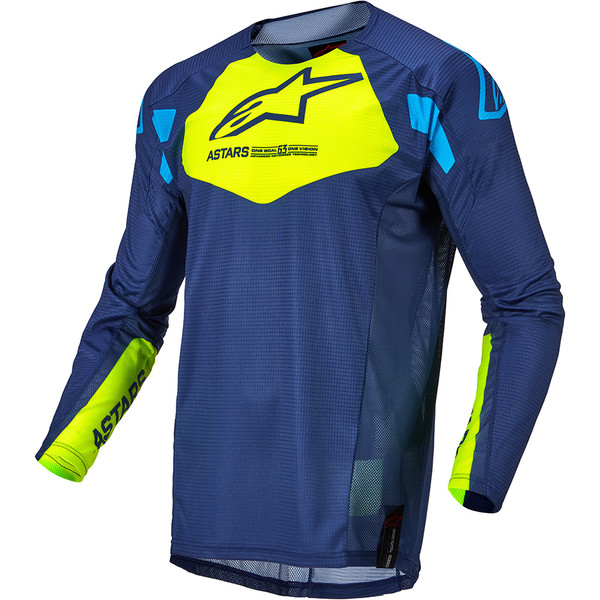 Alpinestars - Maillot Techstar Factory Bleu foncé / Jaune fluo / Bleu