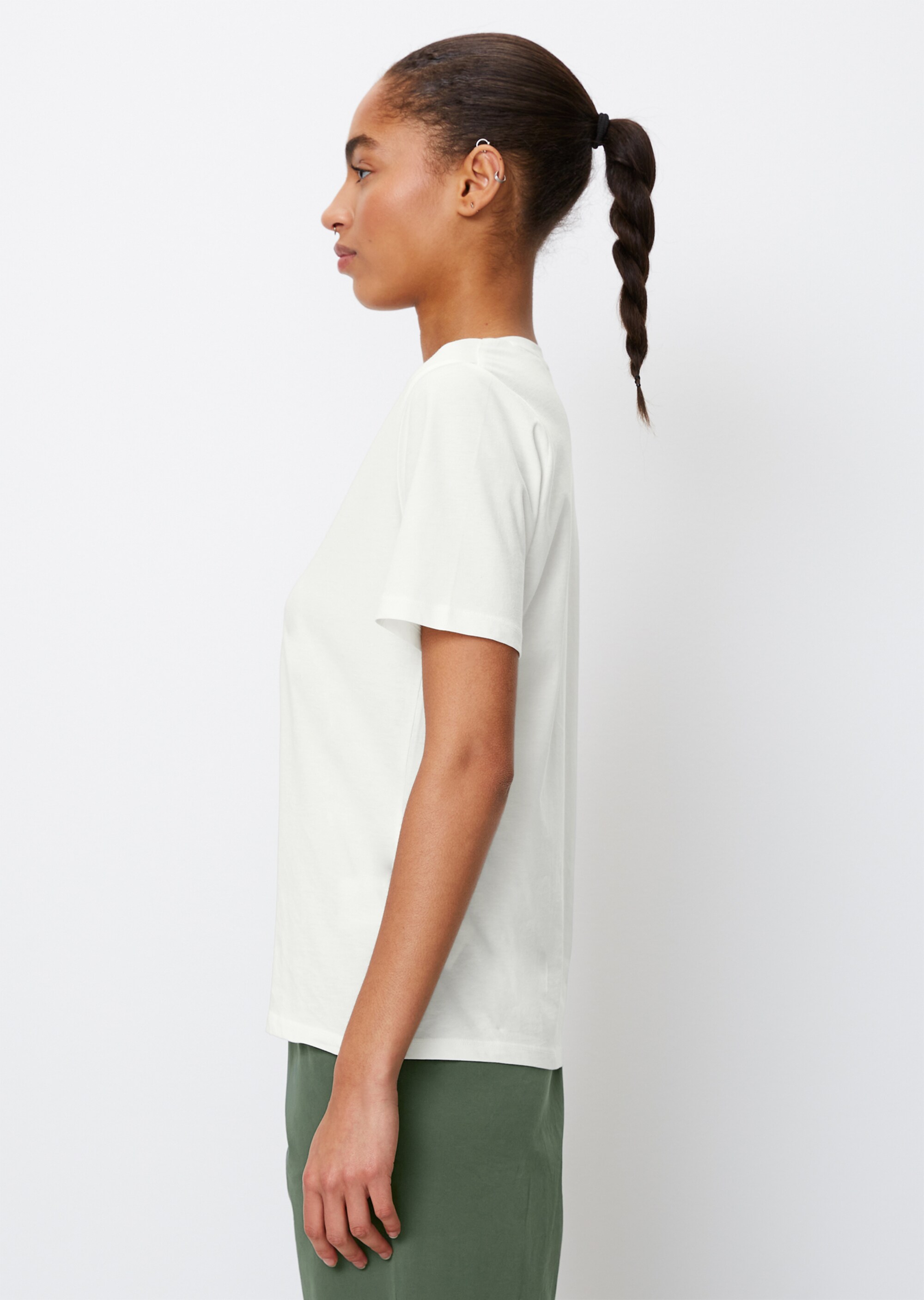 V-Neck-T-Shirt regularaus softem Baumwoll-Jersey