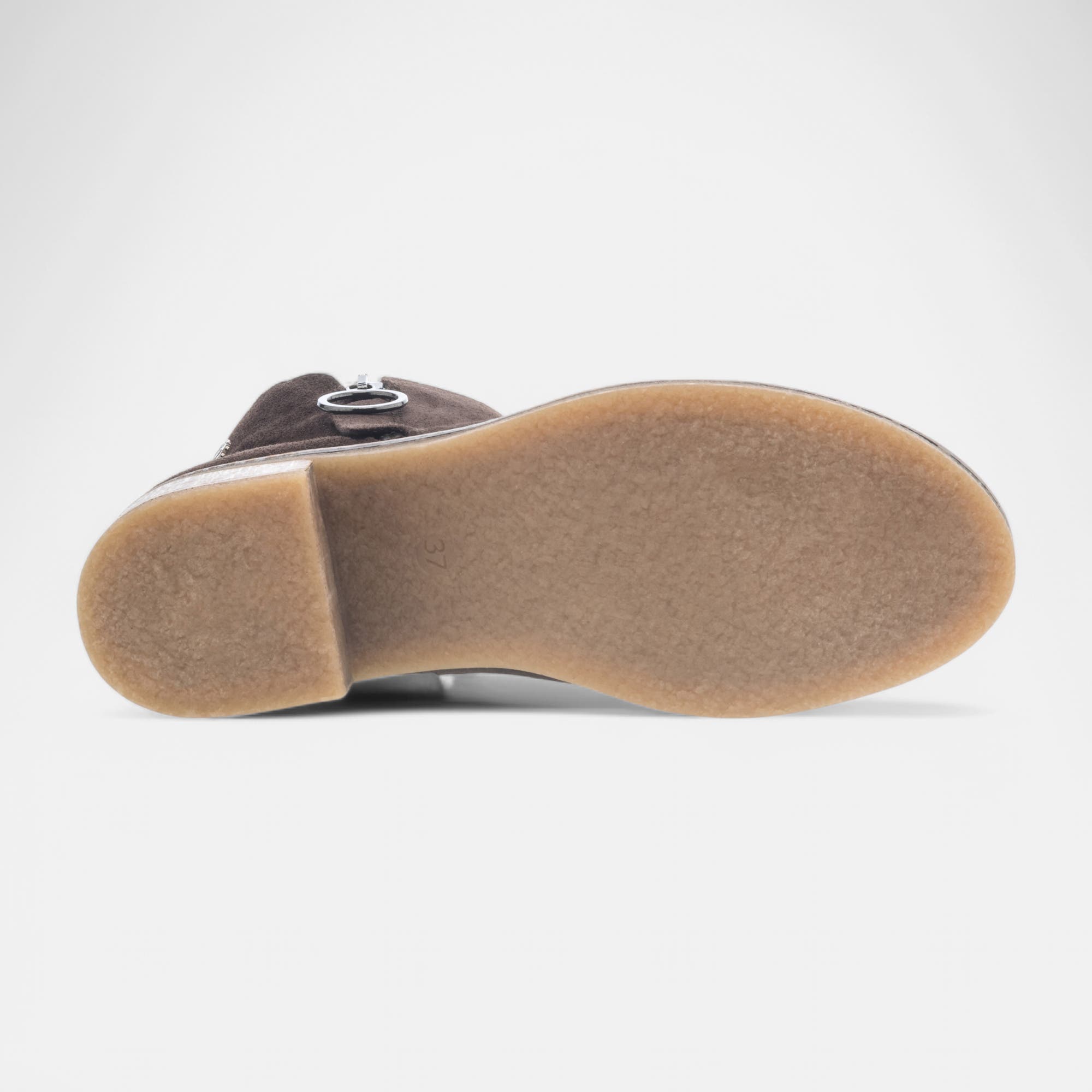 Boots à talon Femme en cuir marron