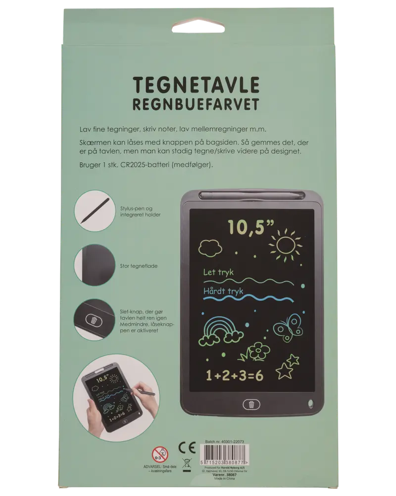 Skrive- og tegnetavle LCD 10,5''