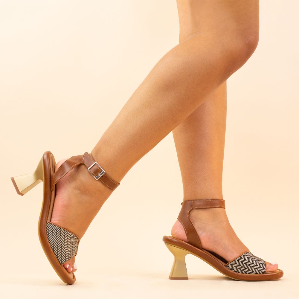 Nemonic 2376 retro shoes zwart - cognac