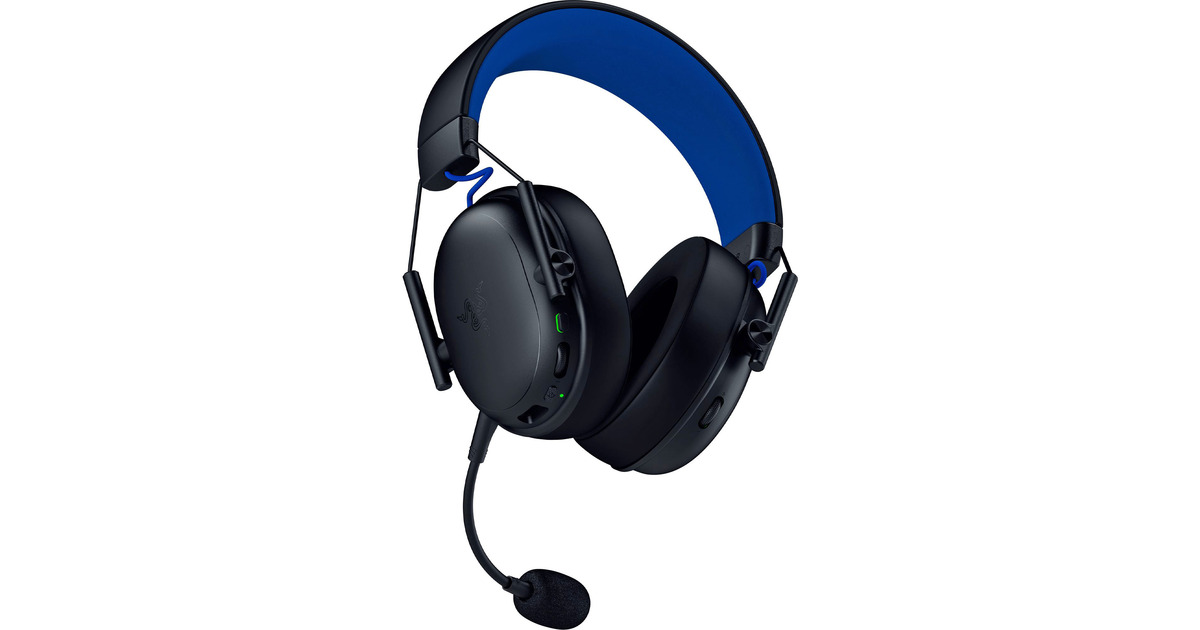 RazerBlackShark V3 X Hyperspeed for PlayStation over-ear gaming headset  (Zwart/blauw, PlayStation 4 en 5, 2.4 GHz / Bluetooth)