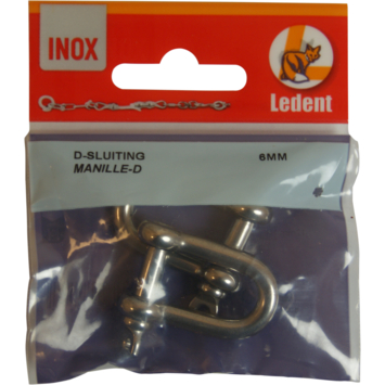 Ledent D-sluiting rvs (2 stuks)
