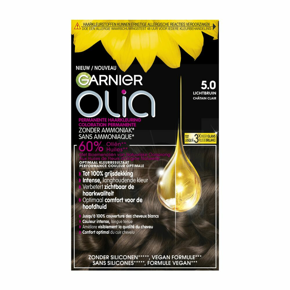 Garnier Olia Permanente Crèmekleuring 5.0 Licht Bruin