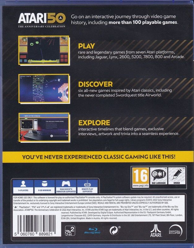 Atari - 50 The Anniversary Celebration - PC Game - Multicolor - Digitale Inhoud
