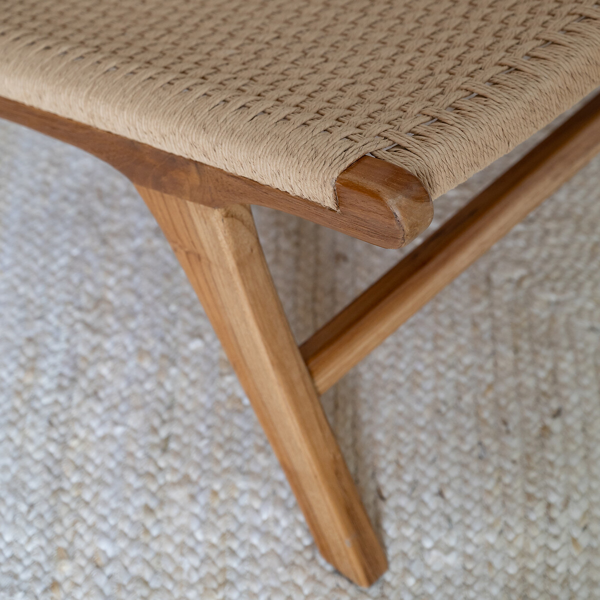 LA REDOUTE INTERIORS<br>Poltrona de descanso em teca e corda trançada, Amanda