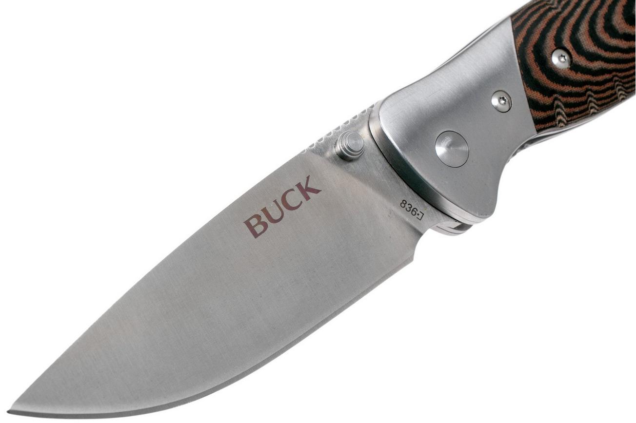 Buck Selkirk micarta zakmes met firesteel, 0836BRS-B