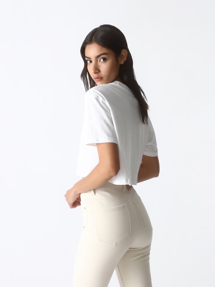 Calça jeans skinny de cintura alta - Off-white