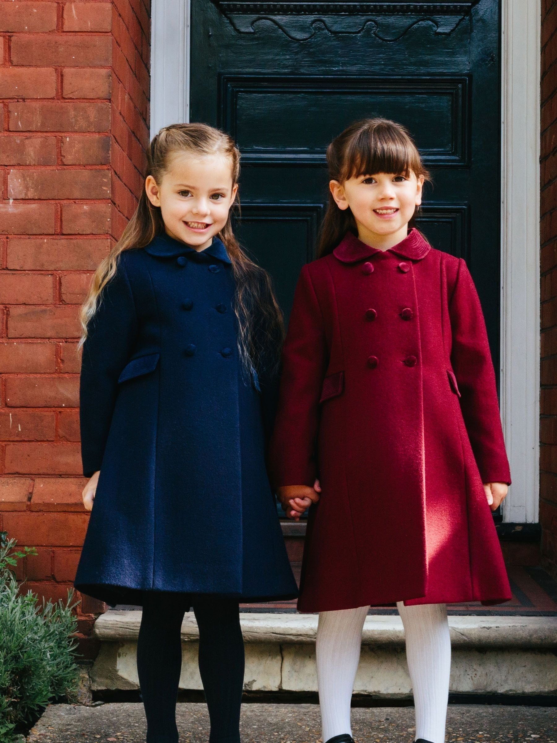 Trotters London - Klassieke blauwe wollen jas
