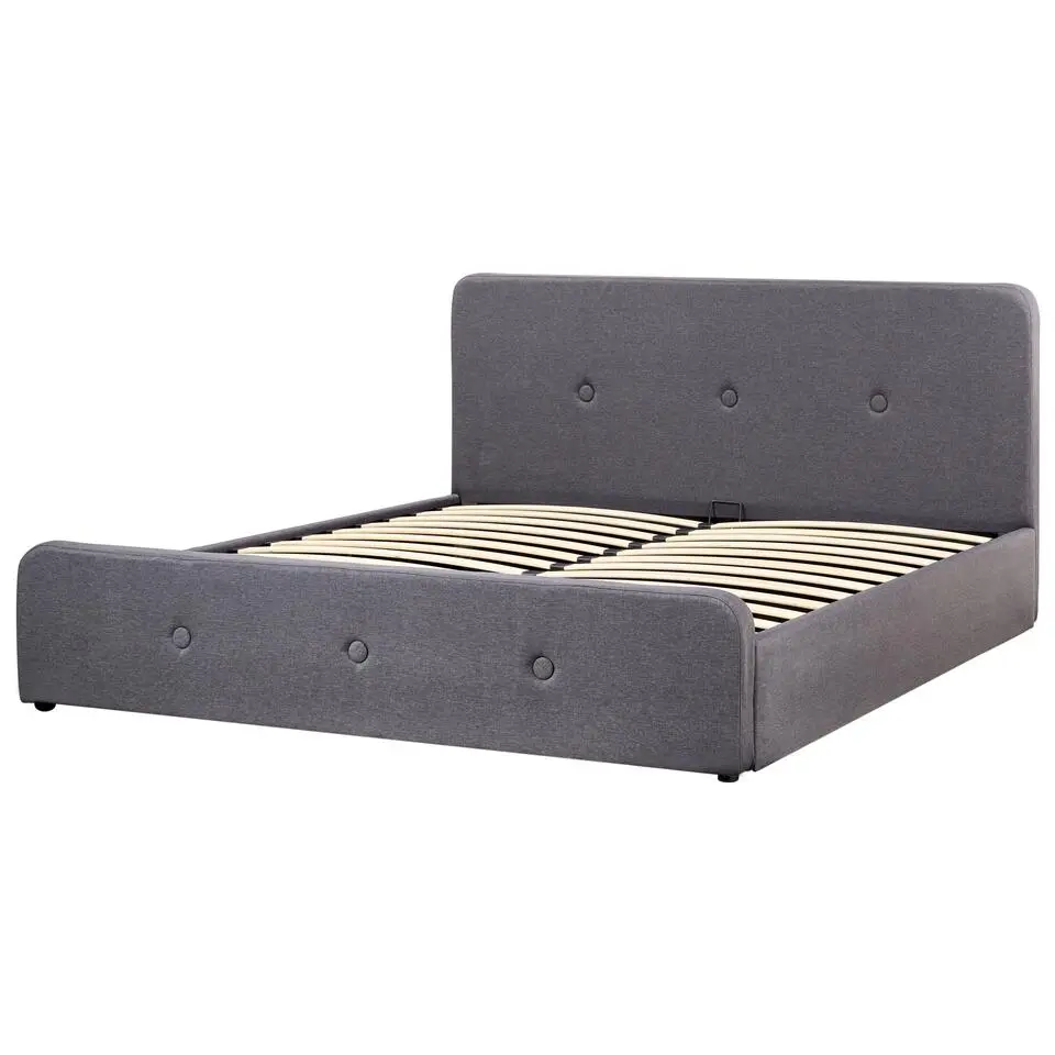 RENNES - Bed met opbergruimte - Donkergrijs - 180x200 cm - Polyester