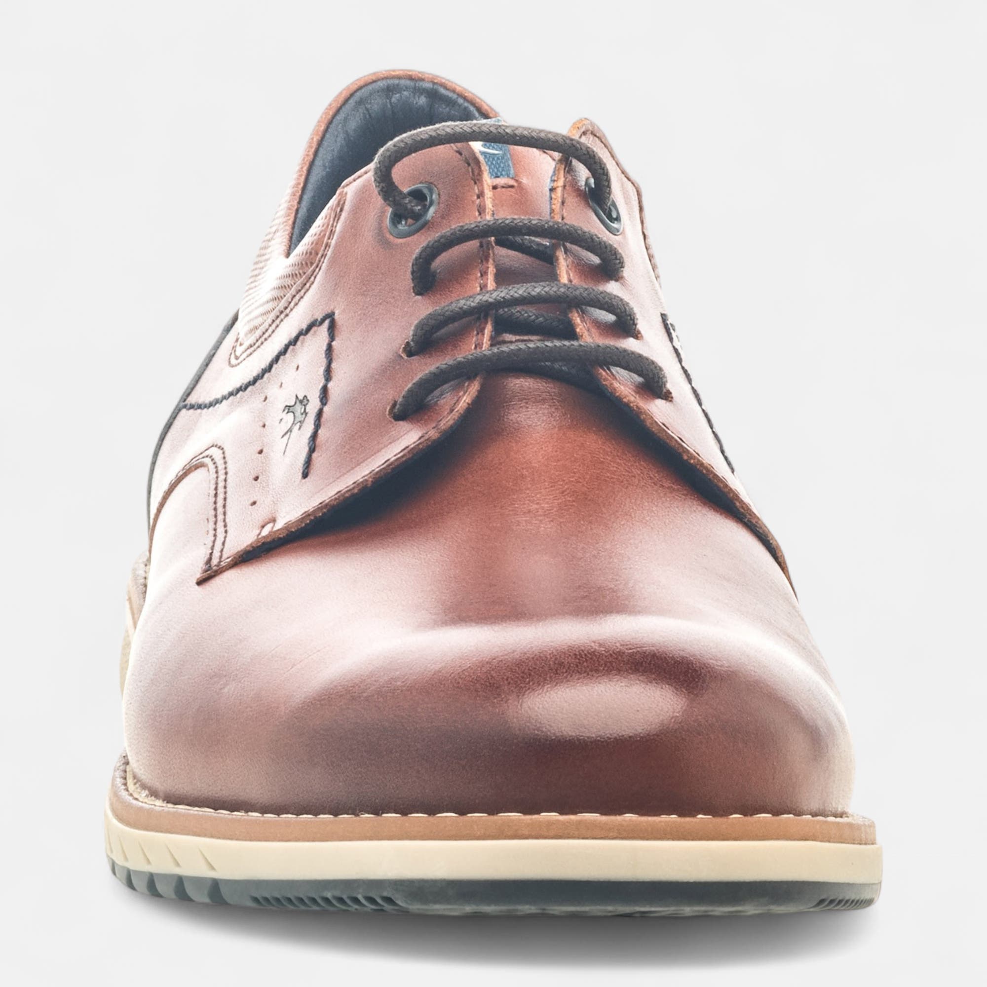 Derbies Homme en cuir cognac