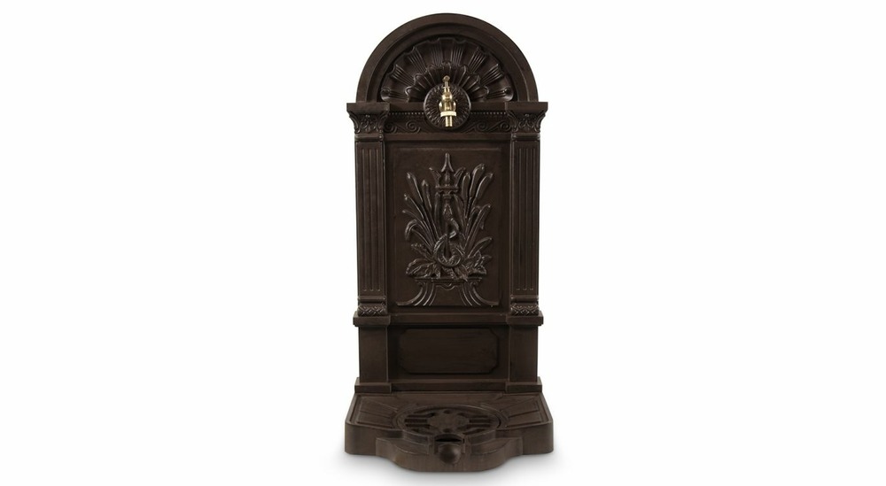 Fontaine de jardin aluminium marron 39x33x73cm
